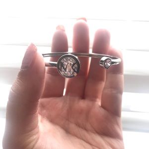 Michael Kors Silver Flex Fit Crystal Cuff Bracelet